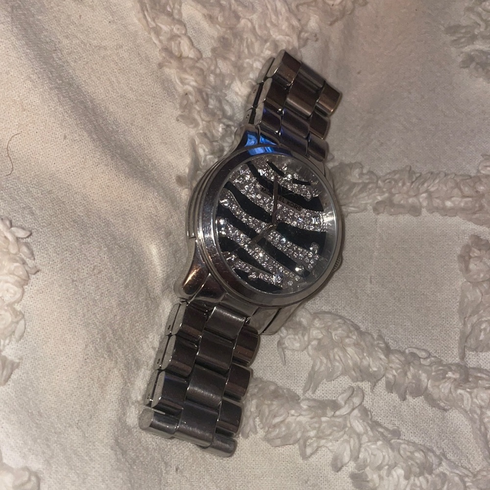 Michael Kors stainless steel zebra face watch MK5125